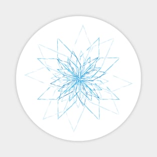 Bright, shining iceflower made of cool geometrical elements in icy blue tones Magnet